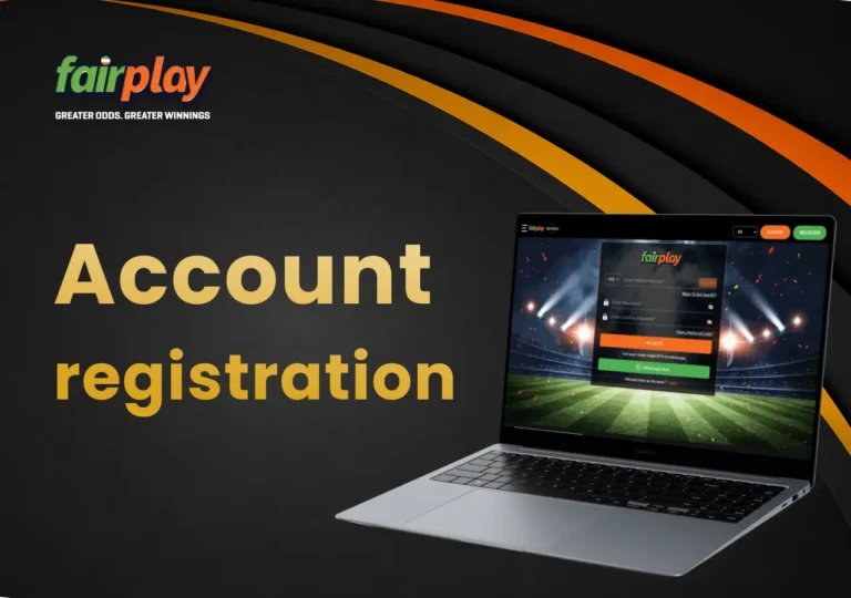FairPlay account registration form displayed on a laptop