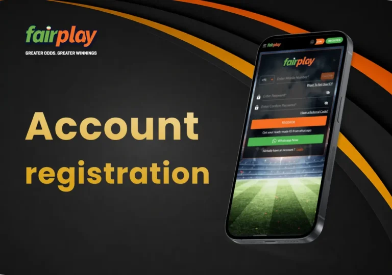 FairPlay mobile registration form for a new account